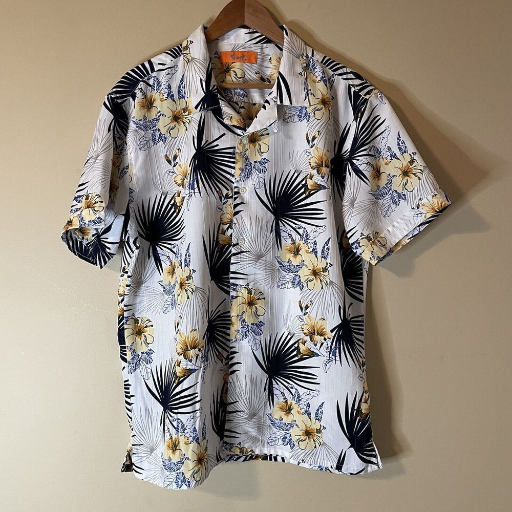 Newport Isle Men's XL Tropical Hawaiian Short Sleeve‎ Button Up Shirt